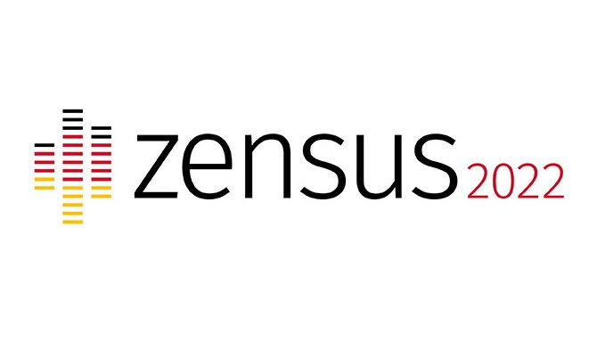 Logo des Zensus 2022 mit Zählbalen in schwarz rot gold