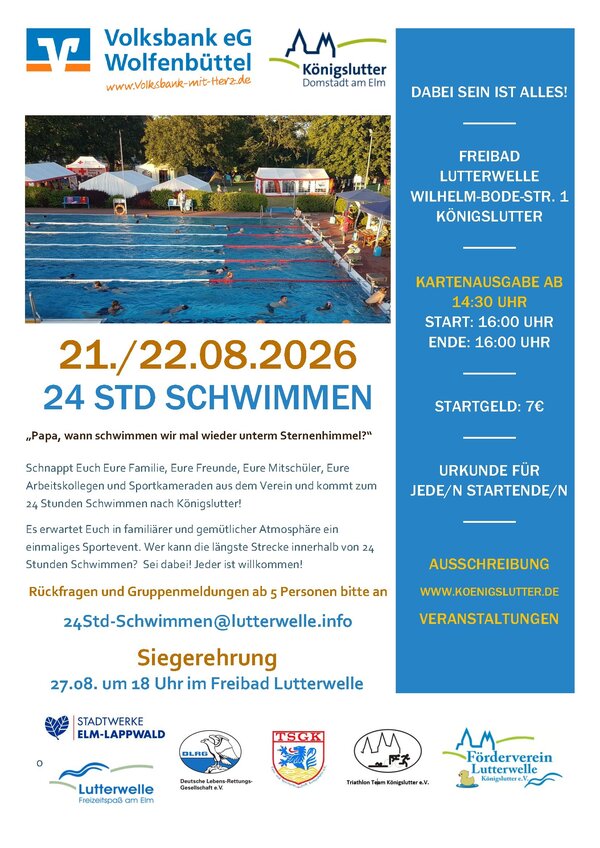 Bild vergr&ouml;&szlig;ern: Plakat 24 Std Schwimmen